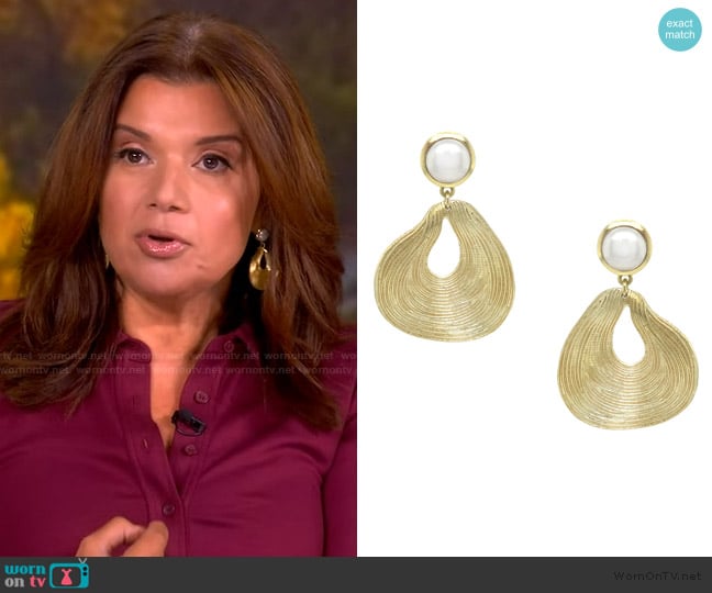 Jennifer Miller Textured Pearl Top Earrings worn by Ana Navarro on The View