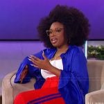 Jennifer’s red side stripe pants on The Jennifer Hudson Show