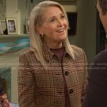 Jennifer’s brown plaid blazer on Days of our Lives