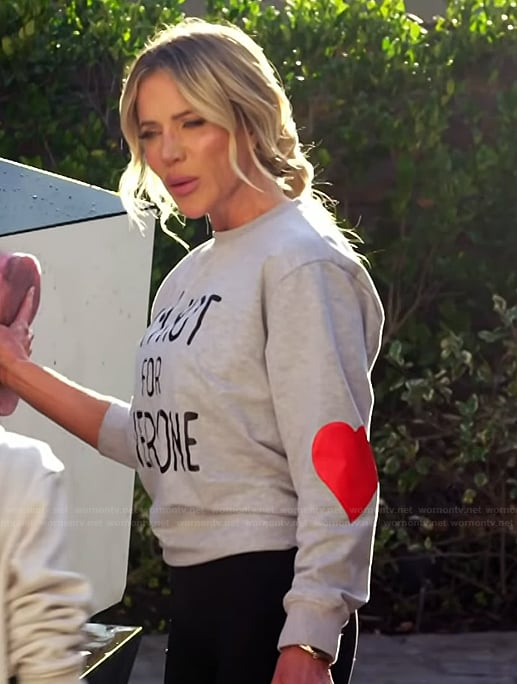 Jennifer's heart print sweatshirt on The Real Housewives of Orange County