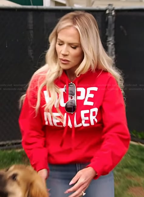 Jennifer's red hoodie on The Real Housewives of Orange County