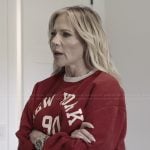 Jennifer’s red sweatshirt and jeans on The Real Housewives of Orange County