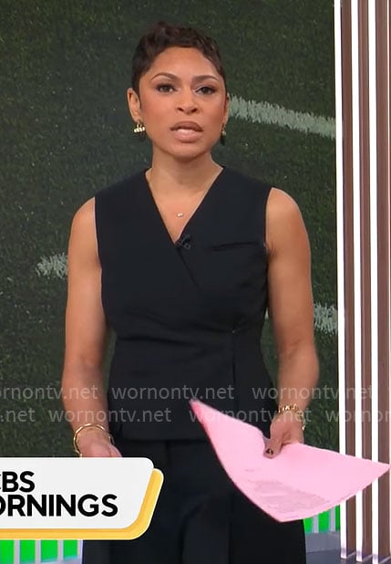 Jericka Duncan's black vest on CBS Mornings