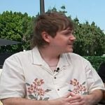 Jesse Golliher’s floral shirt on Access Hollywood