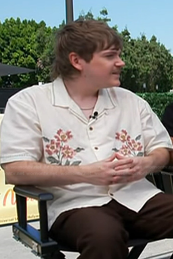 Jesse Golliher’s floral shirt on Access Hollywood