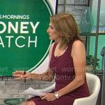 Jill Schlesinger's burgundy scoop neck dress on CBS Mornings