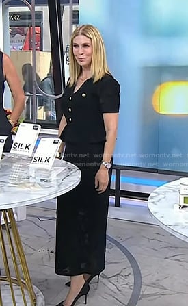 Jill’s black crochet peplum dress on Today