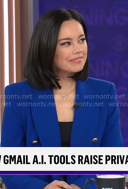 Jo Ling Kent's blue blazer on CBS Mornings