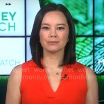 Jo Ling Kent’s red sleeveless top on CBS Mornings