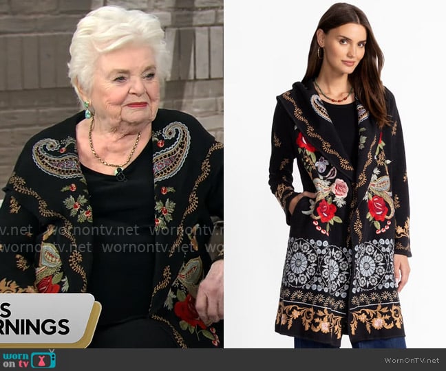 Johnny Was Biya Duster worn by June Squibb on CBS Mornings