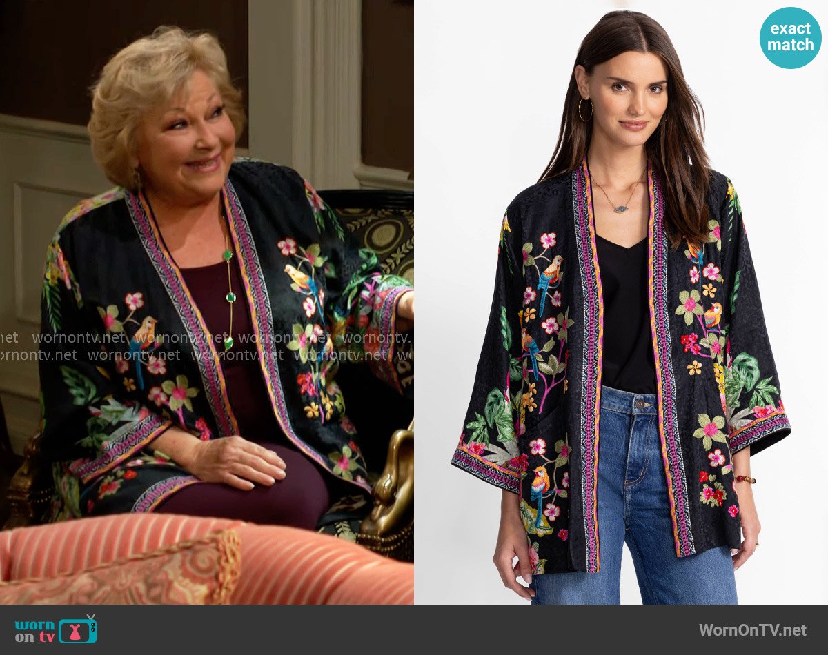 Johnny Was Monica Kimono worn by Traci Abbott (Beth Maitland) on The Young and the Restless