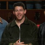 Nick Jonas’s green corduroy jacket on The Kelly Clarkson Show