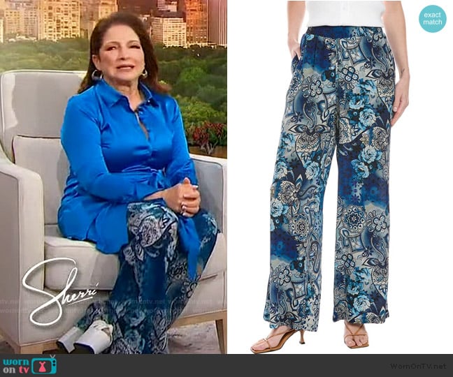 Jonny Was Smocked waist silk pant worn by Gloria Estefan on Sherri