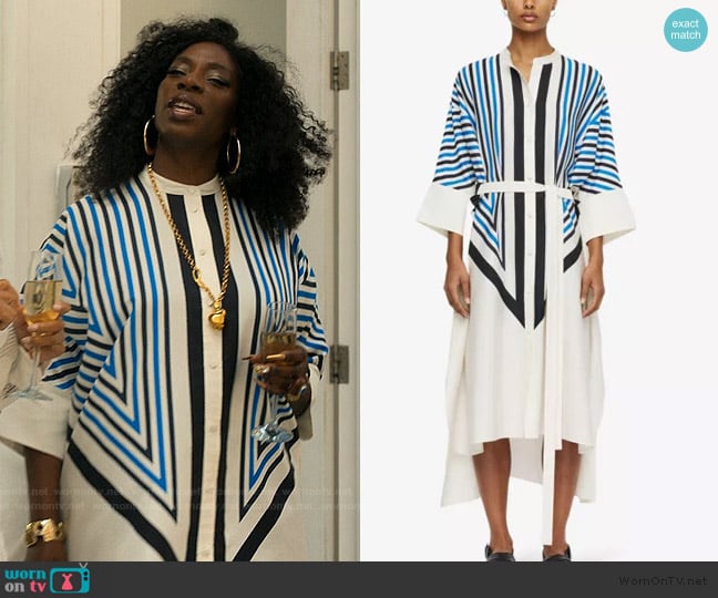 Joseph Cretto Print Dania Dress worn by Isabella Russell-Bailey (Tanya Moodie) on The Girlfriend