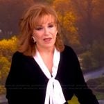 Joy’s black contrast tie neck sweater on The View