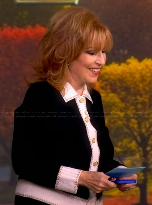 Joy’s black contrasting cardigan on The View