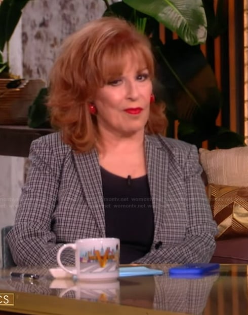 Joy’s gray check blazer on The View