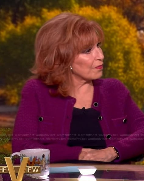 Joy’s purple tweed jacket on The View