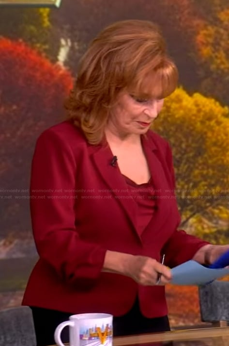Joy's red cropped blazer on The View