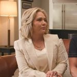 Julie Chrisley’s beige linen blazer on Access Hollywood