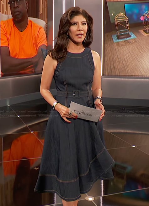 Julie's belted denim dress on Big Brother