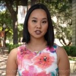 Karen Hua's floral watercolor dress on CBS Mornings