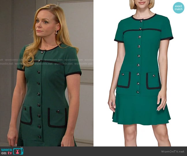 Karl Lagerfeld Paris Scuba Crepe Dress worn by Belle Brady (Martha Madison) on Days of our Lives