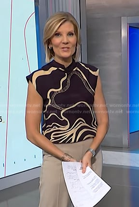 Kate's black and beige printed top on NBC News Daily