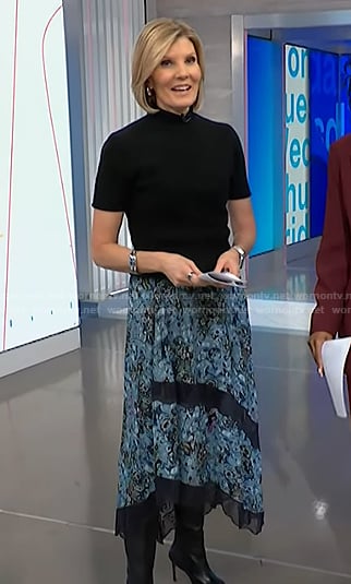 Kate's blue floral lace inset skirt on NBC News Daily