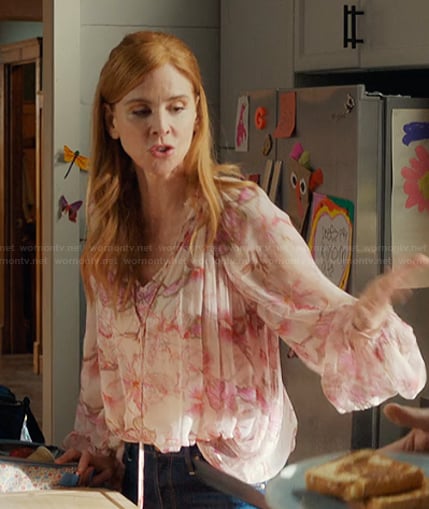 Katherine's pink floral print blouse on My Life with the Walter Boys