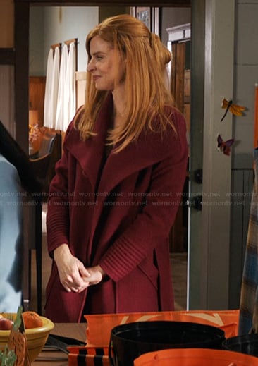 Katherine's red wrap coat on My Life with the Walter Boys