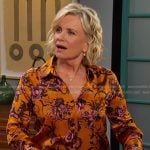 Kayla’s orange floral blouse on Days of our Lives