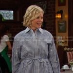 Kayla's blue striped shirtdress on Days of our Lives