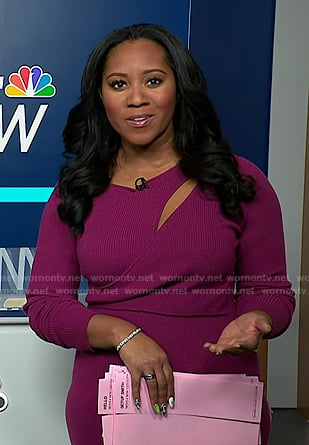 Kay's pink ribbed cutout dress on NBC News Daily