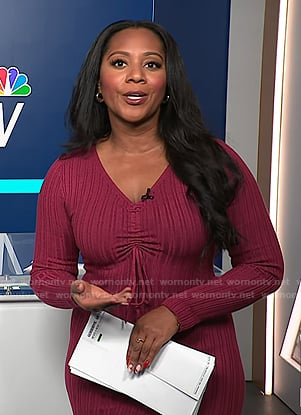 Kay’s red ribbed knit dress on NBC News Daily