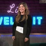 Kelly’s colorblock belted dress on The Kelly Clarkson Show