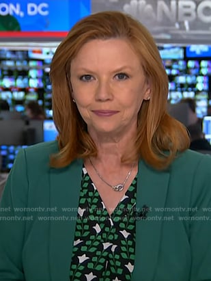 Kelly O’Donnell's green floral print blouse on NBC News Daily