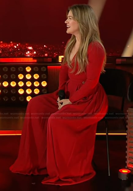 Kelly’s red jumpsuit on The Kelly Clarkson Show