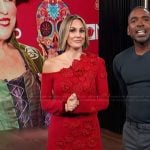 Keltie’s red floral applique one shoulder mini dress on E! News