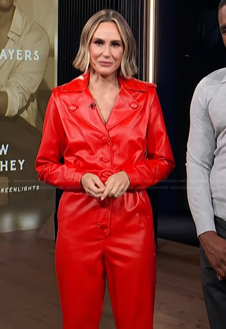 Keltie’s red leather jumpsuit on E! News
