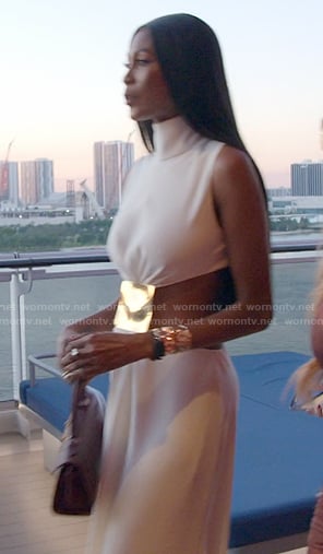 Kiki's white cutout dress on The Real Housewives of Miami