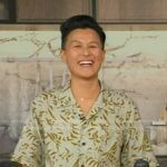 Melissa King’s green printed short sleeve shirt on Good Morning America