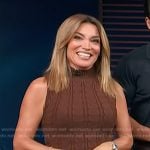 kit’s brown cable knit sleeveless top on Access Hollywood