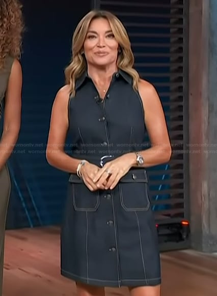 Kit’s belted denim mini dress on Access Hollywood