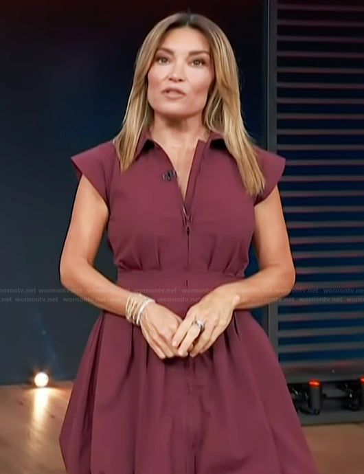 Kit's burgundy mini dress on Access Hollywood
