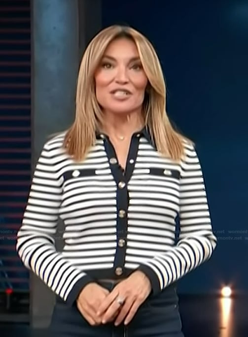 Kit’s striped cardigan on Access Hollywood