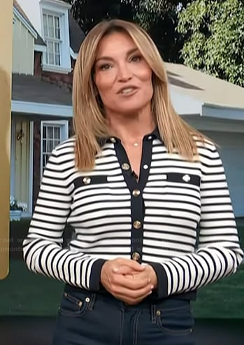 Kit’s striped cardigan on Access Hollywood