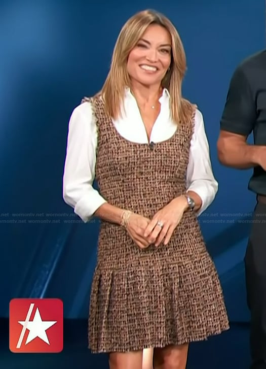 Kit’s tweed mini dress on Access Hollywood