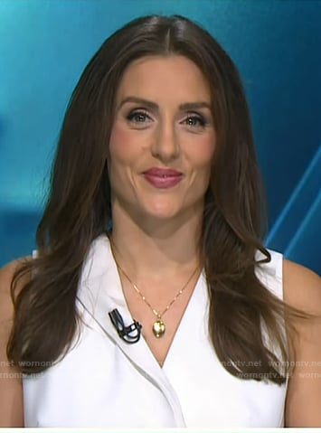 Kristina Partsinevelos’s white dress on NBC News Daily