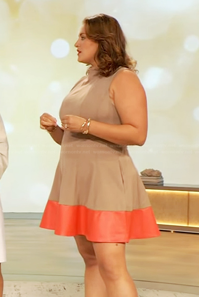 Kristina Zias’s two tone dress on The Drew Barrymore Show